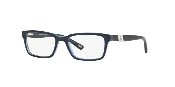 PP8525: Shop Polo Prep Blue Rectangle Eyeglasses at ...