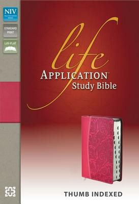 NIV, Life Application Study Bible, Imitation Leather, Pink, Indexed ...