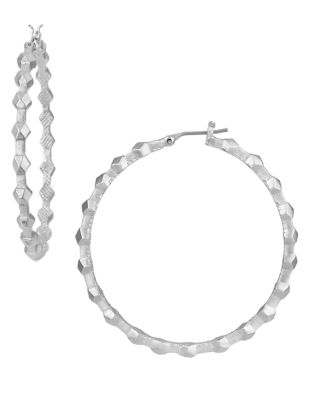 UPC 024576994624 product image for Sam Edelman Large Faceted Hoop Earrings | upcitemdb.com