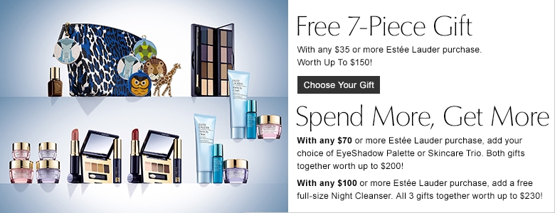 Receive a free 7piece bonus gift with your $35 Estee Lauder purchase