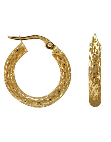 UPC 098087134251 product image for Lord & Taylor 14 Kt.Yellow Gold Textured Hoops | upcitemdb.com