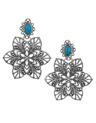 UPC 024576005825 product image for Sam Edelman Le Grand Bleu Filigree Flower Earrings | upcitemdb.com