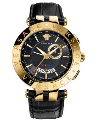 EAN 3410037936017 product image for Versace Men's V-Race Gold-Tone & Black Watch | upcitemdb.com