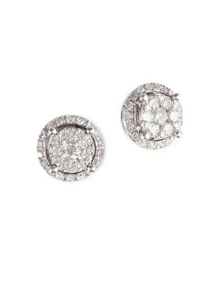 Effy .49 CT. T.W. Diamond Cluster Earrings in 14K White Gold