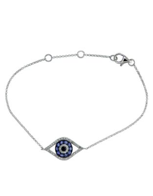 UPC 607649354053 product image for Effy Ruby RoyalÃ© 14 Kt. White Gold & Sapphire Evil Eye Tennis Bracelet with Dia | upcitemdb.com