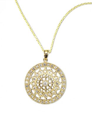 UPC 607649670528 product image for Effy D Oro 14 Kt Gold Diamond Pave Medallion Pendant Necklace | upcitemdb.com