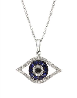 UPC 607649684730 product image for Effy RoyalÃ© Bleu Sapphire Necklace with Diamonds in 14 Kt. White Gold | upcitemdb.com