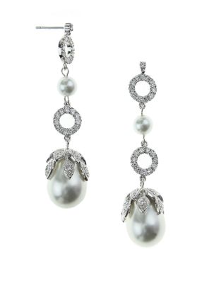 UPC 639268025519 product image for Nina Diandra Baroque Pearl & Cubic Zirconia Drop Earrings | upcitemdb.com