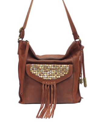 LUCKY BRAND Metal Works Studded Leather Crossbody Bag