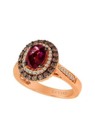 UPC 667983791365 product image for Levian Raspberry Rhodolite and Chocolate Diamond; Ring in 14 Kt. Strawberry Gold | upcitemdb.com