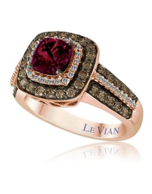 UPC 667983795875 product image for Levian Raspberry Rhodolite and Chocolate Diamond Ring in 14 Kt. Strawberry Gold  | upcitemdb.com