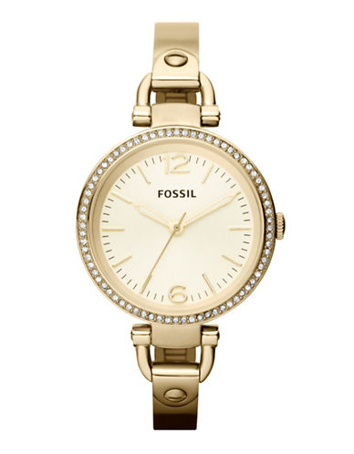 UPC 691464975494 product image for Fossil Ladies' Georgia Gold-Tone Stainless Steel Bangle Bracelet Watch with Crys | upcitemdb.com