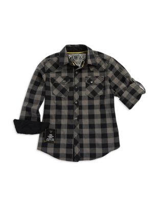UPC 691871948029 product image for Guess Boys 8-20 Plaid Sport Shirt | upcitemdb.com