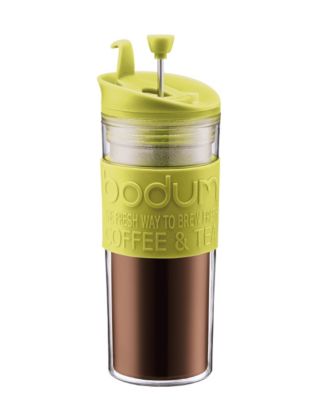 Double-Wall 15-Ounce Thermal Plastic Travel Coffee and Tea Press with Tumbler Lid