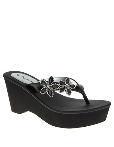 UPC 716142464258 product image for Nina Bradie Synthetic Wedge Thong Sandals | upcitemdb.com