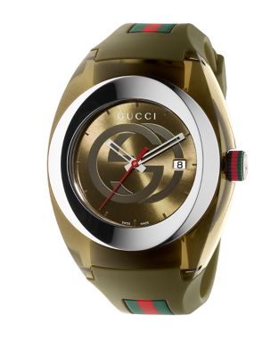 UPC 731903349261 product image for Gucci Sync Khaki Large Stainless Steel Rubber Strap Watch - 46mm | upcitemdb.com