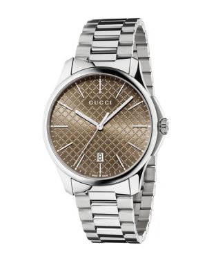 UPC 731903355729 product image for Gucci Mens Stainless Steel Bracelet Watch with Diamante Dial | upcitemdb.com