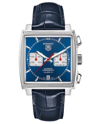 UPC 760643123879 product image for Tag Heuer Men's Monaco Alligator Strap Blue Dial Watch | upcitemdb.com