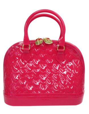 UPC 762670311144 product image for Betsey Johnson Quilted Heart Jelly Dome Satchel | upcitemdb.com