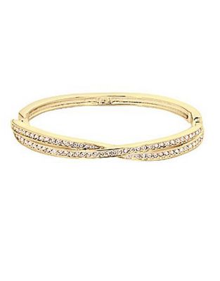 UPC 768549190827 product image for Swarovski Twisted Gold-Plated Crystal Bangle | upcitemdb.com