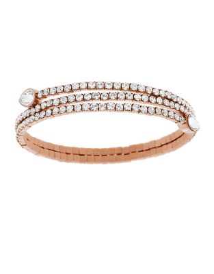 UPC 768549586002 product image for Swarovski Rose Gold Tone and Crystal Twisted Bangle Bracelet | upcitemdb.com