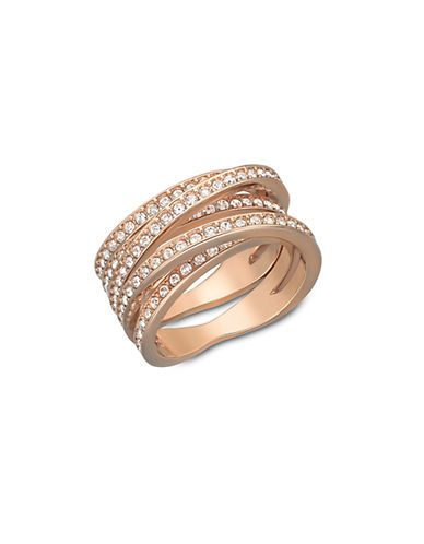 UPC 768549977855 product image for Swarovski Spiral Swarovski Crystal and Rose Gold-Tone Ring Size 6 | upcitemdb.com
