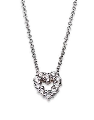 UPC 801200000155 product image for Roberto Coin Tiny Treasures Diamond and 18K White Gold Mini Heart Pendant Neckla | upcitemdb.com