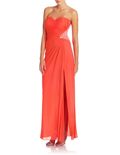... Xscape online and buy Xscape Side Cutout Embellished Gown dress online