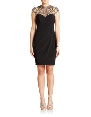 Xscape online and buy Xscape Petite Beaded Illusion Top Dress dress ...