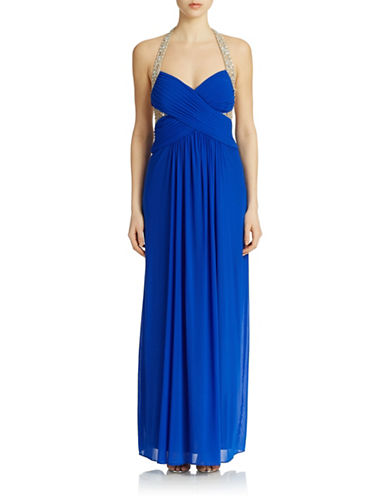 Shop Xscape online and buy Xscape Halter Beaded Dress dress online