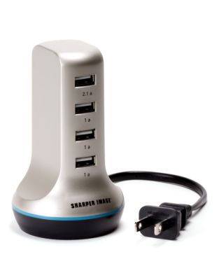 UPC 816134016455 product image for Sharper Image Charge Tower 4 Port USB Charger | upcitemdb.com
