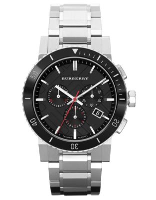 UPC 822138035088 product image for Burberry Men's Stainless Steel Chronograph Watch with Black Dial | upcitemdb.com