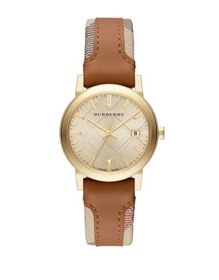 UPC 822138041935 product image for Burberry Ladies' The City Watch with Leather & Haymarket Strap | upcitemdb.com