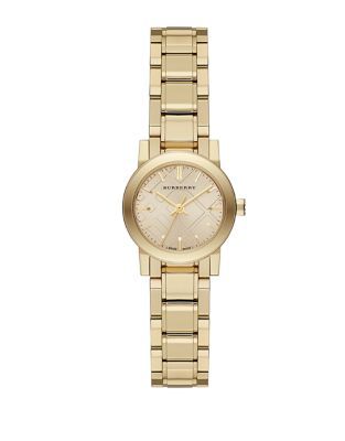 UPC 822138042727 product image for Burberry Petite Gold-Tone Watch with Hydraulic Stamp Dial | upcitemdb.com