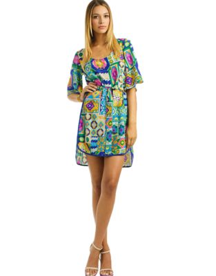 trina turk abstract performance dress printed summer