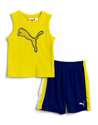 Baby Boys 12-24 Months Two-Piece Muscle T-Shirt and Mesh Shorts Set