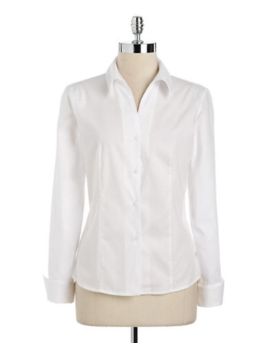 UPC 887345881224 product image for Calvin Klein Long Sleeve Button Down Blouse | upcitemdb.com