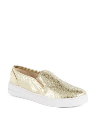 michael kors gold slip on shoes