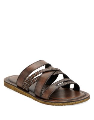 UPC 887447441005 product image for John Varvatos U.S.A. Tobago Stitched Slide Sandals | upcitemdb.com