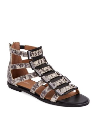 CALVIN KLEIN Undina Leather Gladiator Ankle Sandals