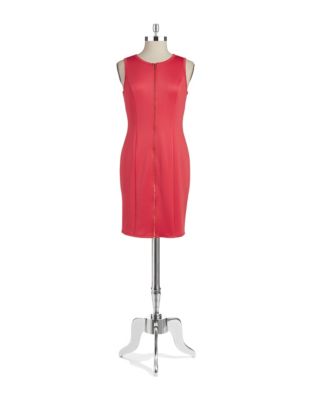 UPC 888738183123 product image for Calvin Klein Scuba Zip Sheath Dress | upcitemdb.com