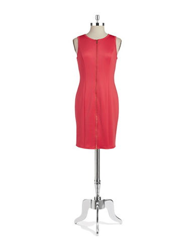 UPC 888738183123 product image for Calvin Klein Scuba Zip Sheath Dress | upcitemdb.com
