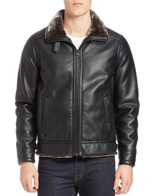 UPC 888807999082 product image for Guess Faux Leather Bomber Jacket | upcitemdb.com