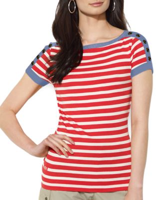 UPC 889041000411 product image for Lauren Ralph Lauren Striped Bateau-Neck Shirt | upcitemdb.com