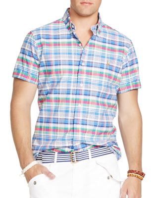 UPC 889043718383 product image for Polo Ralph Lauren Short-Sleeved Plaid Oxford Shirt | upcitemdb.com