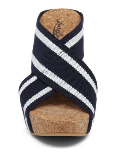 blue and black wedges