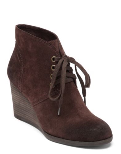 brown lace up wedges
