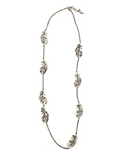 Chain Feather Strand Necklace