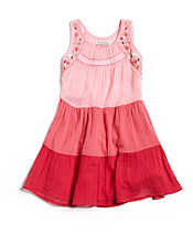 Embroidered Color Block Dress