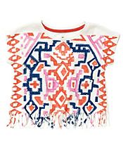 Fringe Bottom Multi Graphic Top